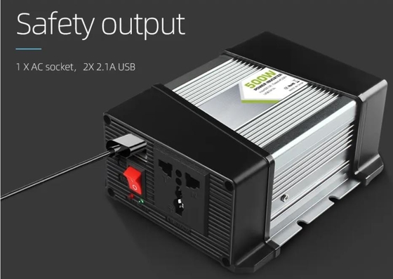 Montowany w pojeździe falownik solarny 500W 12v do 220v Home 5v 2.1a z podwójnym portem USB