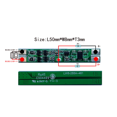 Mały aktywny balans BMS, dodatnia bateria Lipo 7,4 V 3A BMS