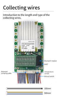 Inteligentna płytka zabezpieczająca baterię, BMS z balanserem 17S-24S 80A Z BT UART 60V 72V