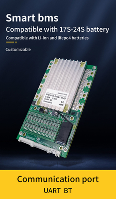 Inteligentna płytka zabezpieczająca baterię, BMS z balanserem 17S-24S 80A Z BT UART 60V 72V