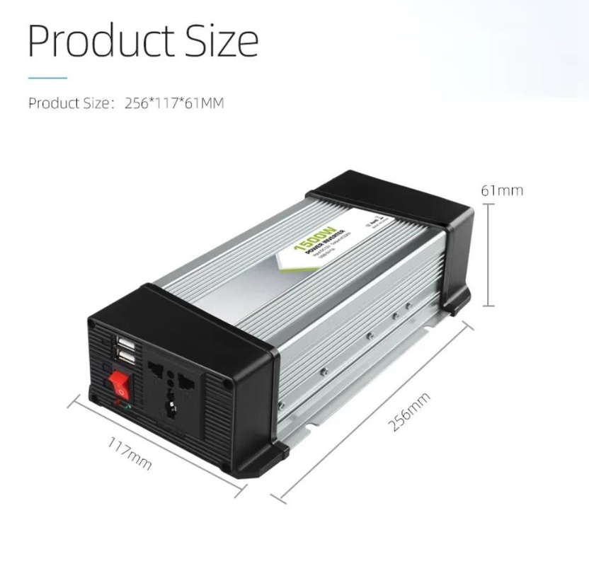 1.5KW DC AC Power Inverter 12v do 230V Solar Modyfikowany falownik sinusoidalny Wysoka wydajność